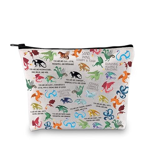 PXTIDY Wings Fire Book Lover Geschenk Flügel Feuerdrache Make-up-Tasche für Drachenliebhaber Flügel Fire Manga Serie Tribes Neuartige Kosmetiktasche, beige, Einheitsgröße, Kosmetiktasche PXTIDY Wings Fire Book Lover Geschenk Flügel Feuerdrache Make-up-Tasche für Drachenliebhaber Flügel Fire Manga Serie Tribes Neuartige Kosmetiktasche, beige, Einheitsgröße, Kosmetiktasche von PXTIDY