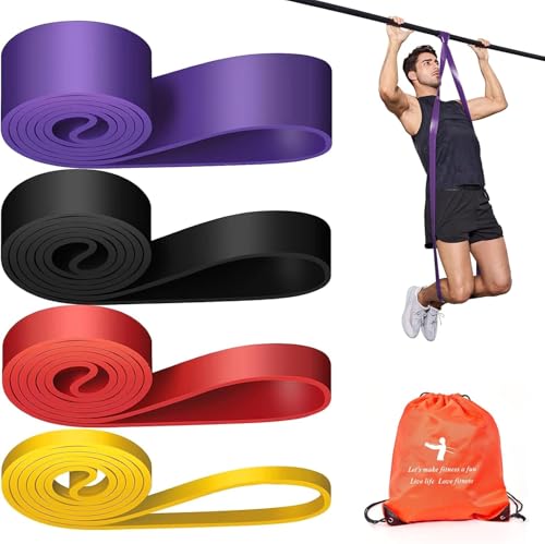 Klimmzug-Hilfsband-Set 5 lbs - 100 lbs, Lange Widerstandsbänder für Klimmzüge und Training, Fitnessbänder für Männer zur Muskelkräftigung und Körperformung – Tragetasche Inklusive Klimmzug-Hilfsband-Set 5 lbs - 100 lbs, Lange Widerstandsbänder für Klimmzüge und Training, Fitnessbänder für Männer zur Muskelkräftigung und Körperformung – Tragetasche Inklusive von PYHIGH