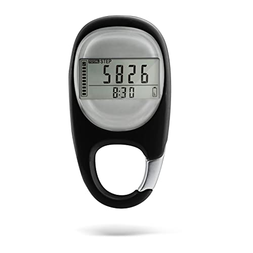 Kleiner Schrittzähler, 3D Pedometer mit Schlafmodus, Schrittzähler Ohne App und Handy mit 7 Tage Speicher, Schrittzähler Ohne App Zum Gehen und Laufen Geeignet, für Ältere Menschen Männer (Schwarz) von PZJFH