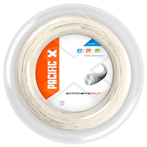 pacific Synthetic Gut-200m-Rolle Tennissaite, Weiß, 1.25mm/16L von Pacific