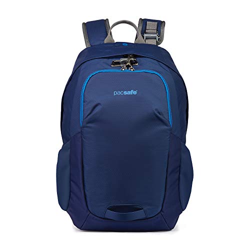 Pacsafe Venturesafe G3 15 Liter Rucksack, Anti-Diebstahl Technik, 100D Nylon Diamond Ripstop, Daypack, Wanderrucksack, Reisegepäck mit Sicherheitstechnologie, 15 Liter, Blau/Blue Steel von Pacsafe