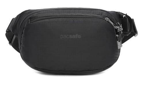 Pacsafe Vibe 100 - Anti-Diebstahl Hüfttasche, Diebstahlschutz Hipbag, 210D Nylon Ripstop, Umhängetasche Tasche, Schwarz/Jet Black Pacsafe Vibe 100 - Anti-Diebstahl Hüfttasche, Diebstahlschutz Hipbag, 210D Nylon Ripstop, Umhängetasche Tasche, Schwarz/Jet Black von Pacsafe