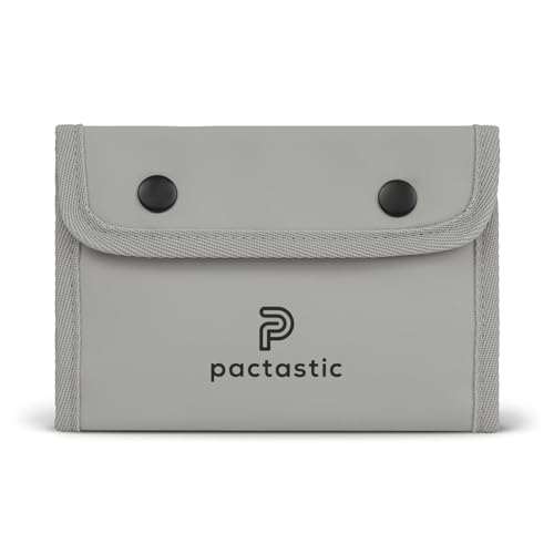 Pactastic Reisepass-Geldbörse mit 6 Kartenfächern & geschütztem Münzfach | 100 g Leichter Reisegeldbeutel für Pässe & Bargeld aus wasserabweisendem veganem Tech-Material | 17,5 x 2,5 x 13 cm von Pactastic