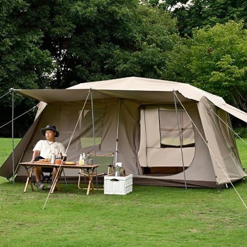 Campingzelt Für 2-4 Personen, Wetterfestes Familienzelt Mit Raumteiler Und Regenschutz, Instant-Kabinenzelt Für Outdoor-Camping, Party von PacuM