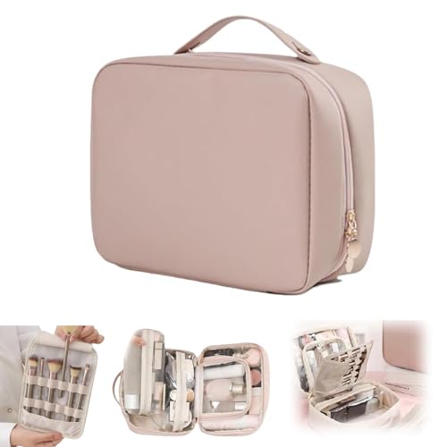 Consulbefor Bag,Multi-compartment Toiletry Cosmetics Bag,Toiletry Cosmetics Bag Consulbefor,Large Travel Toiletry Bags for Women，Pu Leather Portable Storage Bag (Pink) von PacuM