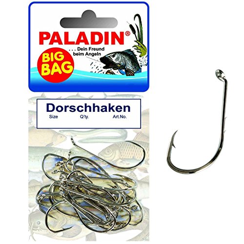 Paladin BIG BAG Dorsch- und Raubfischhaken mit Öhr in versch. Größen, Hakengröße:1 von Paladin