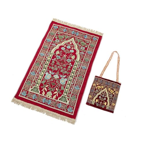 Paopaoldm Islamische Gebetsteppich, Muslime, Gebetsteppich für Damen und Herren, weicher Teppich mit Quasten und Tasche für Muslime, Gebetsdecke, Reisegebetsteppich für Frauen von Paopaoldm