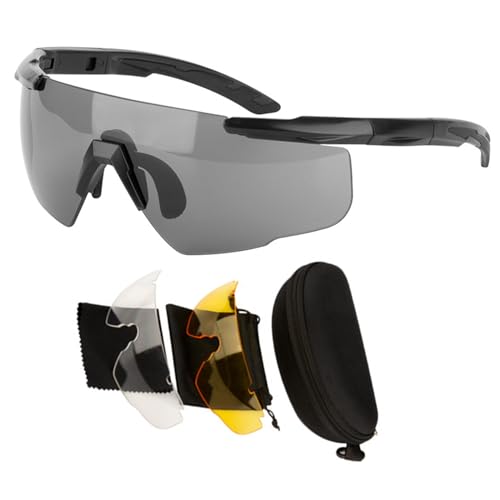 Paopaoldm Outdoor-Sportbrille mit austauschbaren Gläsern, Fahrradbrille, Reitbrille, Outdoor-Sport-Sonnenbrille, Jagdbrille von Paopaoldm