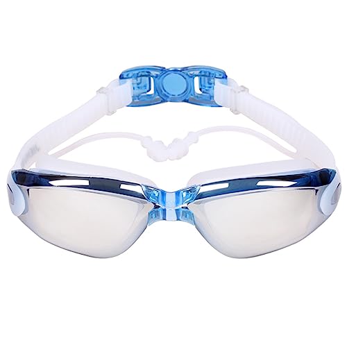 Paopaoldm Unisex-Schwimmbrille für Erwachsene, mit Ohrstöpseln, wasserdicht, UV-Schutz, Schwimmbrille, Brillen, Schwimmausrüstung, Schwimmbrille für Männer, Frauen, Erwachsene, mit Ohrstöpseln von Paopaoldm