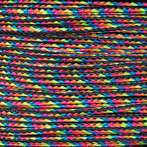 Paracord Planet Micro Cord 1.18mm Diameter 125 Feet Spool of Braided Cord - Available in a Variety of Colors Made in The USA (Dark Stripes) von PARACORD PLANET