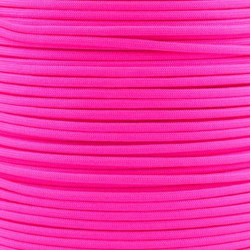 Paracord Planet 100 Fuß von 550 Pfund Nylon Paracord 7 Strand Typ III Utility Kordel, neon pink von PARACORD PLANET