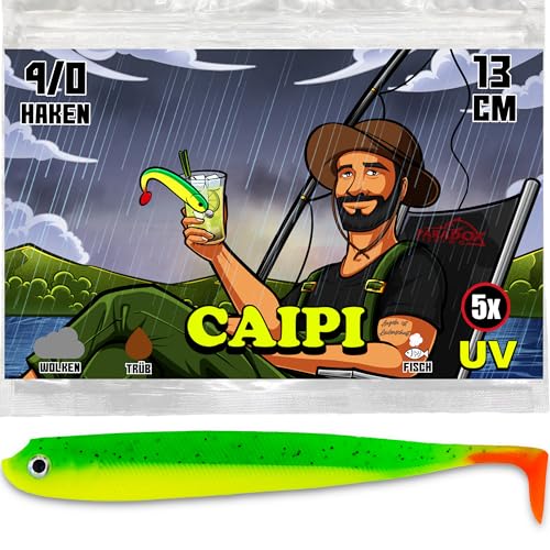 Paradox Fishing 5 STK. Caipi Zandergummifische 13cm - Zanderköder Gummifisch Zander Köder Gummifische Set Paradox Fishing 5 STK. Caipi Zandergummifische 13cm - Zanderköder Gummifisch Zander Köder Gummifische Set von Paradox Fishing