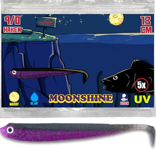 Paradox Fishing 5 STK. Moonshine Zandergummifische 13cm - Zanderköder Gummifisch Zander Köder Gummifische Set Paradox Fishing 5 STK. Moonshine Zandergummifische 13cm - Zanderköder Gummifisch Zander Köder Gummifische Set von Paradox Fishing