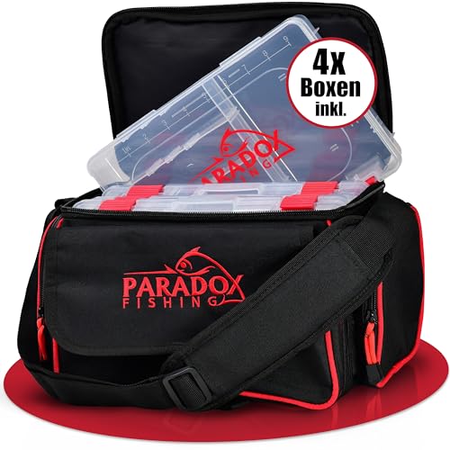 Paradox Fishing Angeltasche mit Boxen I inkl. 4 Boxen I Angelrucksack Angelkoffer - viel Platz für Köder und Angelzubehör Paradox Fishing Angeltasche mit Boxen I inkl. 4 Boxen I Angelrucksack Angelkoffer - viel Platz für Köder und Angelzubehör von Paradox Fishing