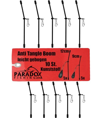 Paradox Fishing Anti Tangle Boom 10 Stück 9cm/12cm I für Grundblei Feederzubehör Feeder Angeln Grundangeln Futterkorb Angeln von Paradox Fishing