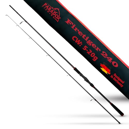 Paradox Fishing Firetiger Spinnrute I 2,4m 5-20g I Spinnruten perfekt für Barsch Rute Paradox Fishing Firetiger Spinnrute I 2,4m 5-20g I Spinnruten perfekt für Barsch Rute von Paradox Fishing
