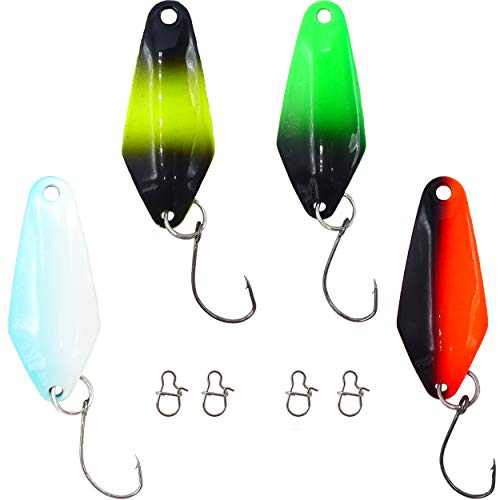 Paradox Fishing Forellen Spoon Set I 4 Spoons 2,5g mit 4 Snaps I Forellenköder Set zum Forellen Angeln Forellen Blinker Forellen Köder Forellen Set Spoon Forelle - Spoons Forelle von Paradox Fishing