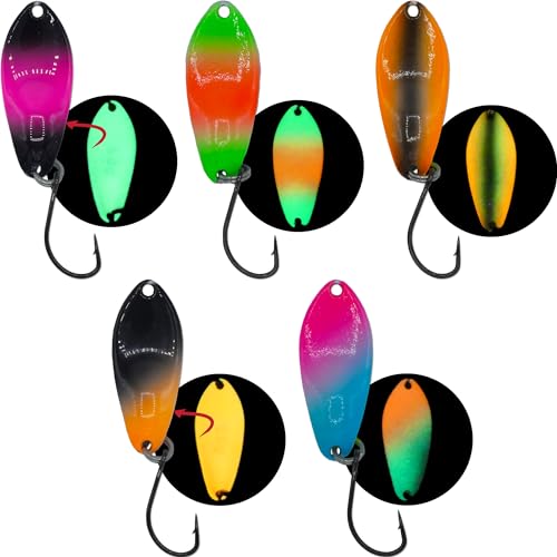 Paradox Fishing Glow Spoon Set 3,0g I 5 Stück I Forellenköder Set zum Forellen Angeln Forellenteig - Spoons Forelle Paradox Fishing Glow Spoon Set 3,0g I 5 Stück I Forellenköder Set zum Forellen Angeln Forellenteig - Spoons Forelle von Paradox Fishing
