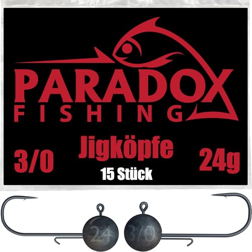 Paradox Fishing Jigköpfe Set 15x 24g 3/0 I Jig Köpfe Gummifisch mit Jighead für Gummifische Barsch Hecht Zander Angelzubehör Paradox Fishing Jigköpfe Set 15x 24g 3/0 I Jig Köpfe Gummifisch mit Jighead für Gummifische Barsch Hecht Zander Angelzubehör von Paradox Fishing