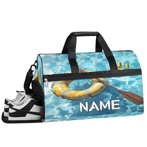 Lifebuoy Ocean Banana Sporttasche mit Nassfach und Schuhfach, Reisetasche, für Damen und Herren, personalisierbar, für Übernachtung, Wochenende, Strandgepäck, Rettungsring Ocean Banana, Einheitsgröße von Pardick