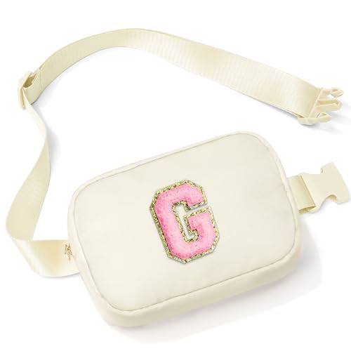 Parima Gürteltasche für Mädchen - Gürteltasche Hüfttasche Umhängetasche Mit Reißverschlüsse, Beige Nylon Gürteltasche Hüfttasche Mit Initiale G, Personalisierte Geschenke für Mädchen Schwester Parima Gürteltasche für Mädchen - Gürteltasche Hüfttasche Umhängetasche Mit Reißverschlüsse, Beige Nylon Gürteltasche Hüfttasche Mit Initiale G, Personalisierte Geschenke für Mädchen Schwester von Parima