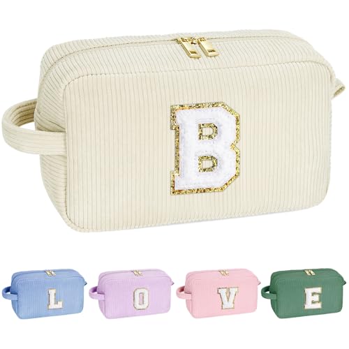 Parima Buchstaben Kosmetiktasche für Damen Mädchen, Reise Kosmetiktasche Cord Kosmetiktaschen Valentinstagsgeschenk für Frau Geschenke für Mütter Freundin Geschenk für Mädchen Beige Kosmetiktasche B Parima Buchstaben Kosmetiktasche für Damen Mädchen, Reise Kosmetiktasche Cord Kosmetiktaschen Valentinstagsgeschenk für Frau Geschenke für Mütter Freundin Geschenk für Mädchen Beige Kosmetiktasche B von Parima