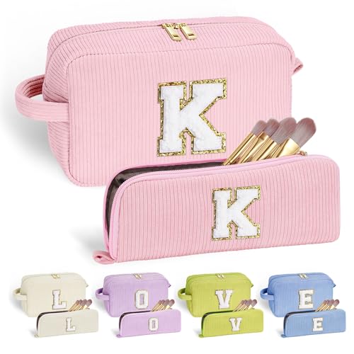Parima Buchstaben Kosmetiktasche für Damen Mädchen - Geschenke für Teenager Mädchen 8 9 12 13 14 15 Jahre Rosa Kosmetiktaschen Reise Schminktasche Kulturbeutel Damen Kosmetiktasche mit Buchstaben K Parima Buchstaben Kosmetiktasche für Damen Mädchen - Geschenke für Teenager Mädchen 8 9 12 13 14 15 Jahre Rosa Kosmetiktaschen Reise Schminktasche Kulturbeutel Damen Kosmetiktasche mit Buchstaben K von Parima