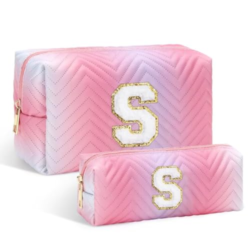 Parima Personalisierte Kosmetiktasche für Mädchen - Kulturbeutel Schminktasche Reise für Mädchen Kinder Mädchen, Kulturtasche Mit Initiale Buchstaben S, Personalisierte Geschenk für Mädchen Parima Personalisierte Kosmetiktasche für Mädchen - Kulturbeutel Schminktasche Reise für Mädchen Kinder Mädchen, Kulturtasche Mit Initiale Buchstaben S, Personalisierte Geschenk für Mädchen von Parima