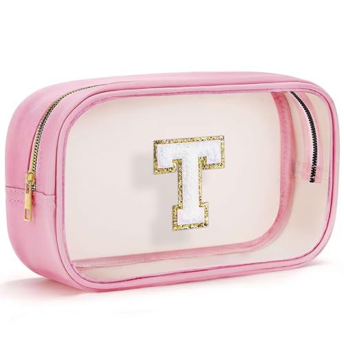 Parima Geburtstagsgeschenk für Frauen - Rosa Toilettentasche Reise Kosmetiktasche Durchsichtige Kulturbeutel Mädchen Schwester Geschenk für Frauen Buchstaben T Kosmetiktasche Parima Geburtstagsgeschenk für Frauen - Rosa Toilettentasche Reise Kosmetiktasche Durchsichtige Kulturbeutel Mädchen Schwester Geschenk für Frauen Buchstaben T Kosmetiktasche von Parima