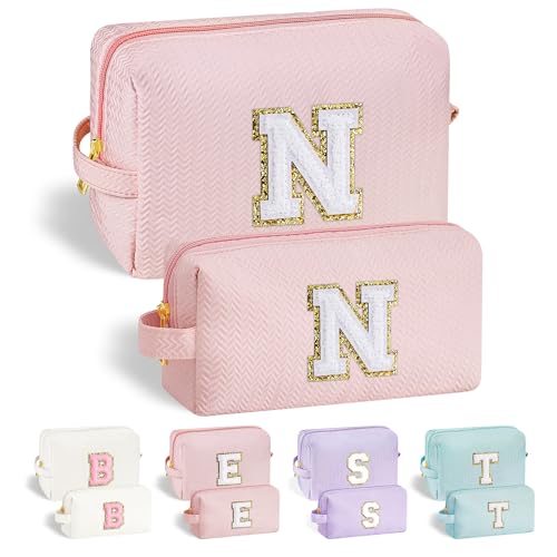 Parima Geschenk für Teenager Mädchen - 2 Stück Kosmetiktasche Reiseutensilien Buchstaben N Kosmetiktasche Damen Geschenk für Mädchen Mädchen Rosa Buchstaben Kosmetiktasche Parima Geschenk für Teenager Mädchen - 2 Stück Kosmetiktasche Reiseutensilien Buchstaben N Kosmetiktasche Damen Geschenk für Mädchen Mädchen Rosa Buchstaben Kosmetiktasche von Parima