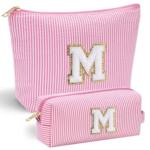 Parima Buchstaben Kosmetiktasche Damen Mädchen, 2 Stück Rosa Kosmetiktasche Danke Geschenk Personalisierte Geschenke für Frauen Mama Geschenke Freundinnen Schwester Mädchen Kosmetiktasche Buchstaben M Parima Buchstaben Kosmetiktasche Damen Mädchen, 2 Stück Rosa Kosmetiktasche Danke Geschenk Personalisierte Geschenke für Frauen Mama Geschenke Freundinnen Schwester Mädchen Kosmetiktasche Buchstaben M von Parima