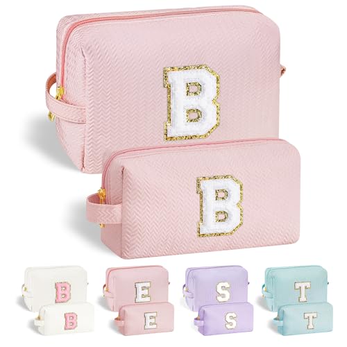 Parima Geschenk für Freundin - 2 Stück Rosa Kosmetiktasche Mädchen Kulturtasche Damen Geschenke für Frauen Mädchen Geschenke Teenager Mädchen Kosmetiktasche mit Buchstaben B Parima Geschenk für Freundin - 2 Stück Rosa Kosmetiktasche Mädchen Kulturtasche Damen Geschenke für Frauen Mädchen Geschenke Teenager Mädchen Kosmetiktasche mit Buchstaben B von Parima