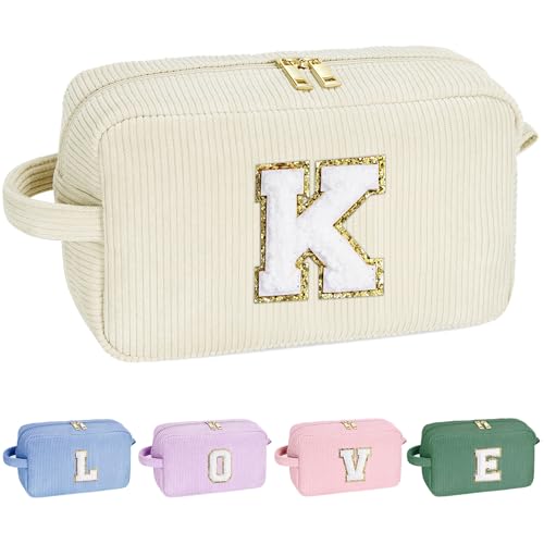 Parima Hochzeitsgeschenke Trauzeugin Geschenk - Cord Kosmetiktasche Damen Beauty-Utensilien Personalisierte Geschenk für Frauen Mädchen Hochzeitstag Geschenk für Frau Beige Kosmetiktasche Buchstaben K Parima Hochzeitsgeschenke Trauzeugin Geschenk - Cord Kosmetiktasche Damen Beauty-Utensilien Personalisierte Geschenk für Frauen Mädchen Hochzeitstag Geschenk für Frau Beige Kosmetiktasche Buchstaben K von Parima