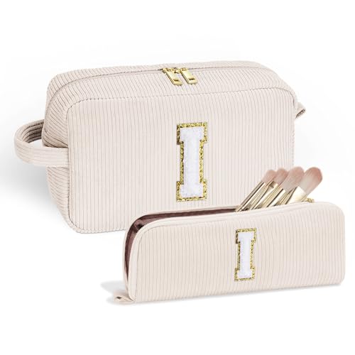 Parima Kosmetiktasche Damen - Cord Reise Schminktasche Klein Make Up Tasche Organizer mit Kulturtasche Tragbare Makeup Bag Personalisierte Geschenke für Frauen Mädchen Kosmetiktasche mit Buchstaben Parima Kosmetiktasche Damen - Cord Reise Schminktasche Klein Make Up Tasche Organizer mit Kulturtasche Tragbare Makeup Bag Personalisierte Geschenke für Frauen Mädchen Kosmetiktasche mit Buchstaben von Parima
