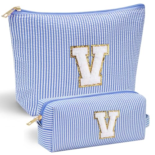 Parima Kosmetiktasche für Damen - Kosmetiktasche Mädchen Make up Tasche Set Beauty Case Cosmetic Bag Mädchen Geschenke für Frauen Mädchen Brautjungfer Geschenk Tochter Geschenk Blau Kosmetiktasche V Parima Kosmetiktasche für Damen - Kosmetiktasche Mädchen Make up Tasche Set Beauty Case Cosmetic Bag Mädchen Geschenke für Frauen Mädchen Brautjungfer Geschenk Tochter Geschenk Blau Kosmetiktasche V von Parima