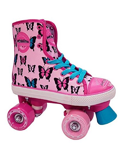 Park City Canvas Butterfly Klassische Rollschuhe Parallel 4 Räder, Unisex Kinder, Unisex Kinder, 0017152T35, Rosa, 34-35 von Park City