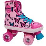 Park City Canvas Butterfly Klassische Parallel-Skates mit 4 Rädern, Uni, Kinder, Rosa, Größe 30-31 von Park City