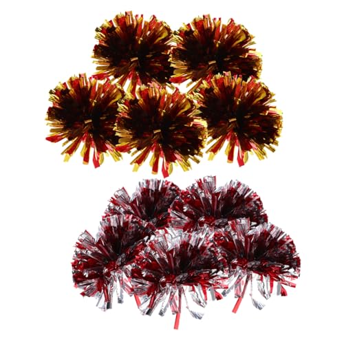 Parliky 10 Stück Cheerleading Ball Cheerleading Pompons Sport Tanz Jubeln Hand Blumen Cheerleader Cheerleading Zubehör Pompons Partyzubehör Pompons Cheer Jubel Pompons Pe von Parliky