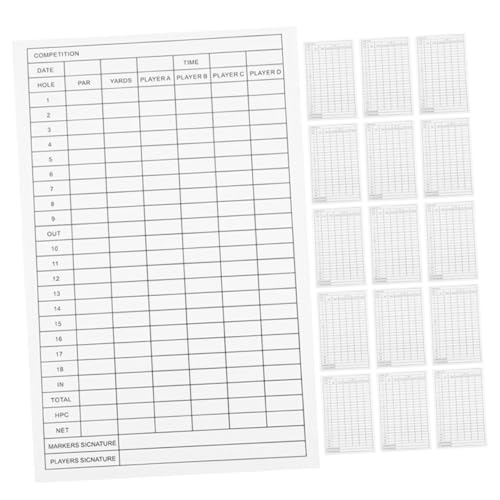 Parliky 25 Stück Golf Scorecard Beschichtetes Papier Scorekarten Scorepapier Für Rekorde Tragbare Scorekarten Aufzeichnungskarten Wettbewerbs Scorekarten Anzeigetafeln Für Golf von Parliky