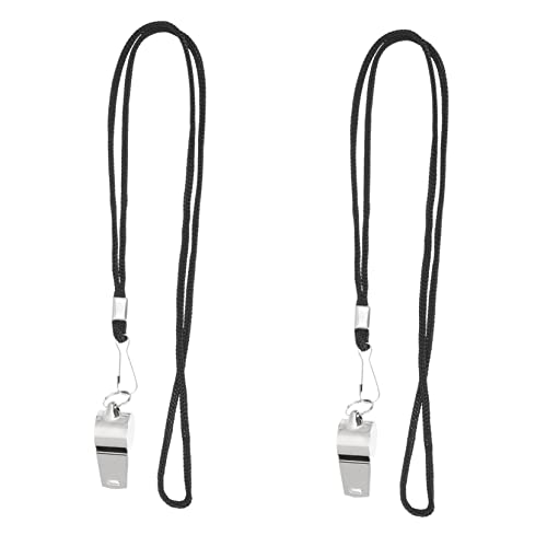 Parliky 2St Lanyard Pfeife edelstahlrohr edelstahrohr Sport Pfeife düdük Wettkampfpfeife Sportpfeife Sportspielzeug Wanderpfeife Schlüsselband Fußball pfeift klare Tonpfeifen Nylon Silver von Parliky