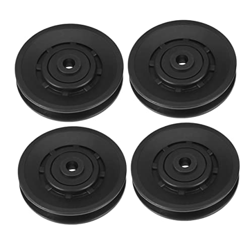 Parliky 4pcs Durchmesser 90mm Universal Wearproof Abration Lager Riemenscheibe Rad Für Fitnessgeräte (schwarz) von Parliky