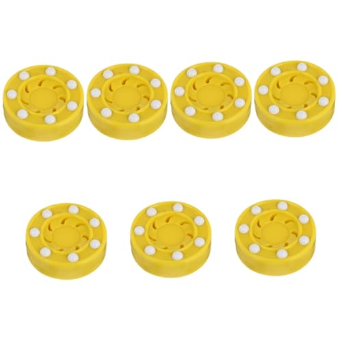 Parliky 7 STK Rollschuhlaufen Straßenpuck Outdoor-Puck Sport Straßenhockey Eishockey Hockeypuck Für Kinder Rollender Hockey-Puck Keks-Roller-Puck Rollhockey-Puck Sport Rollhockey Pp Yellow von Parliky