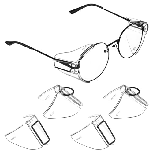 PartyKindom Schutzbrillen-Seitenschutz 8 Paar Aufsteckbare Brillen-Seitenschutz Rutschfester Seitenschutz für Schutzbrillen Kleine bis Große Brillen Transparent von PartyKindom