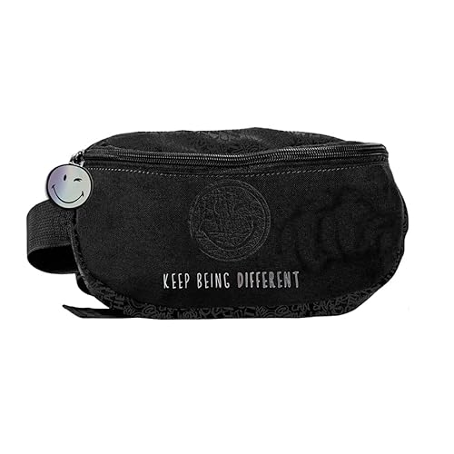 Paso Unisex-Youth Smiley BeUniq Hüfttasche, Black, 13 x 24 x 9 cm Paso Unisex-Youth Smiley BeUniq Hüfttasche, Black, 13 x 24 x 9 cm von Paso