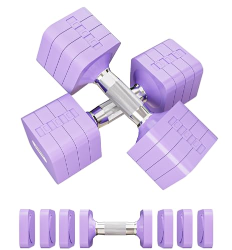 10 KG Hanteln Verstellbar, 4 in 1 Kurzhanteln Verstellbar für Frauen Männer Hantelset Kurzhantel Set Kurzhantel-Set für Home Gym Übung Workout Krafttraining Workout - Violett 10 KG Hanteln Verstellbar, 4 in 1 Kurzhanteln Verstellbar für Frauen Männer Hantelset Kurzhantel Set Kurzhantel-Set für Home Gym Übung Workout Krafttraining Workout - Violett von Passer