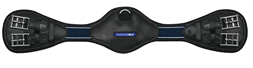 Passier Blue Wave Sattelgurt schwarz Leder mit Ellenbogenausschnitt D-Ring , Sattelgurt Länge:70cm von Passier