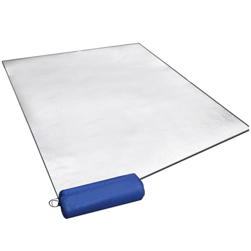 Campingmatte, 1,8 x 2 m doppelseitige Aluminiumfolien-Campingkissen mit Aufbewahrungsbeutel, wasserdichte Zeltmatte, Picknickmatte, Schlafzeltmatte zum Campen von Pastoralist