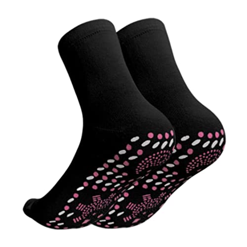 Pastoralist Selbstheizungssocken Bequeme Anti-Gefroren-Winter-Winter-Fuß-Turmalin-Socken für Männer Frauen 1Pair Black Wanderheizte Heizte Socken von Pastoralist