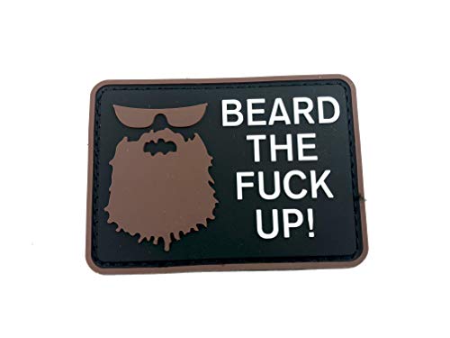 Beard The F**k Up Braun Airsoft Klettverschluss PVC Patch von Patch Nation