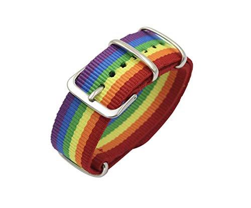 Patch Nation Homosexuell Pride Lesben Regenbogen LGBTQ Flagge Schnalle Stoff Armband Armband Patch Nation Homosexuell Pride Lesben Regenbogen LGBTQ Flagge Schnalle Stoff Armband Armband von Patch Nation